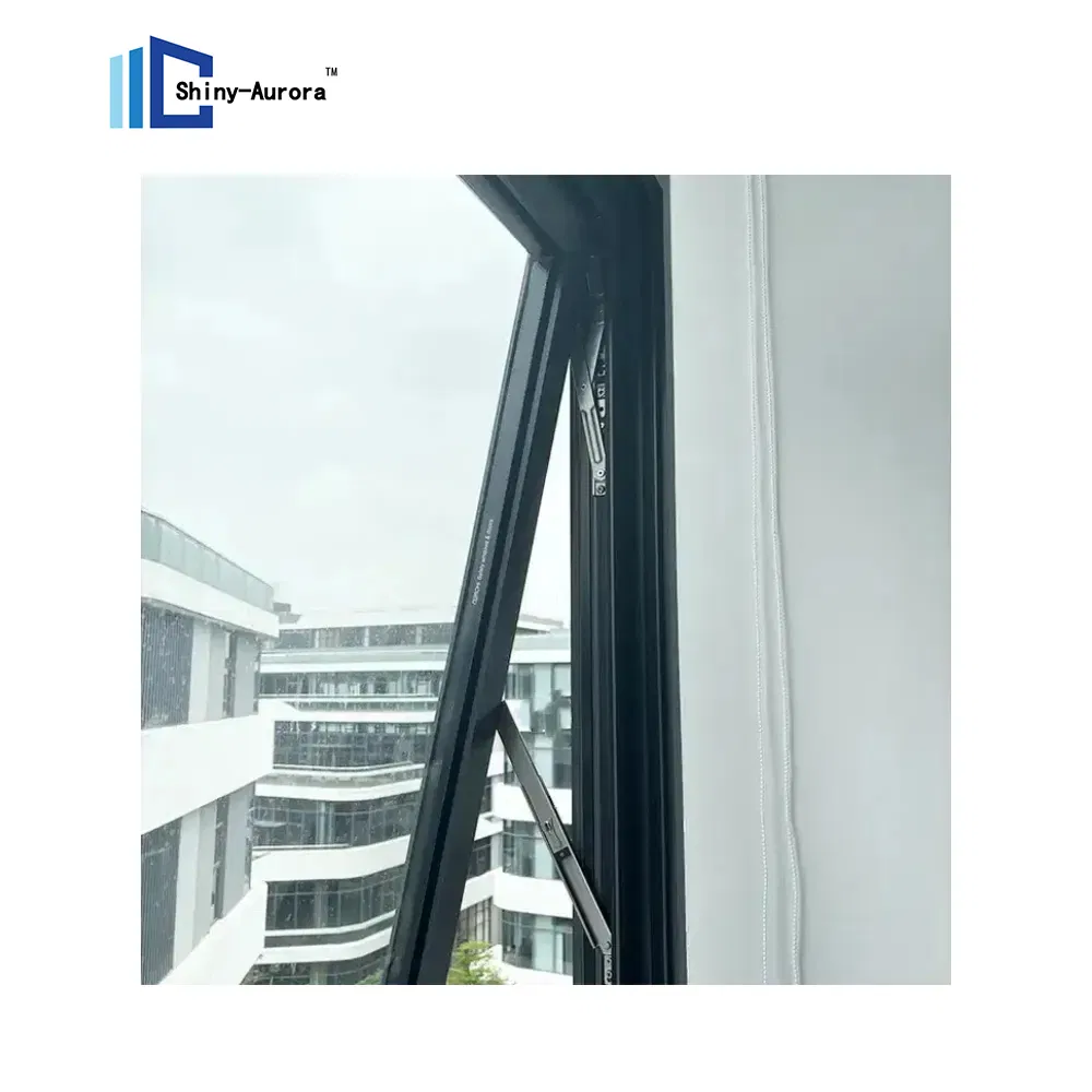 আধুনিক বায়ুরোধী নীচের অ্যারিং উইন্ডো তাপ নিরোধক ঘর অ্যালুমিনিয়াম জানালা জন্য ব্যালকনি 1