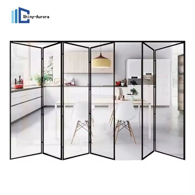 ভারী দায়িত্ব অ্যালুমিনিয়াম Bifold গ্লাস দরজা জলরোধী অ্যালুমিনিয়াম স্লাইডিং ভাঁজ দরজা